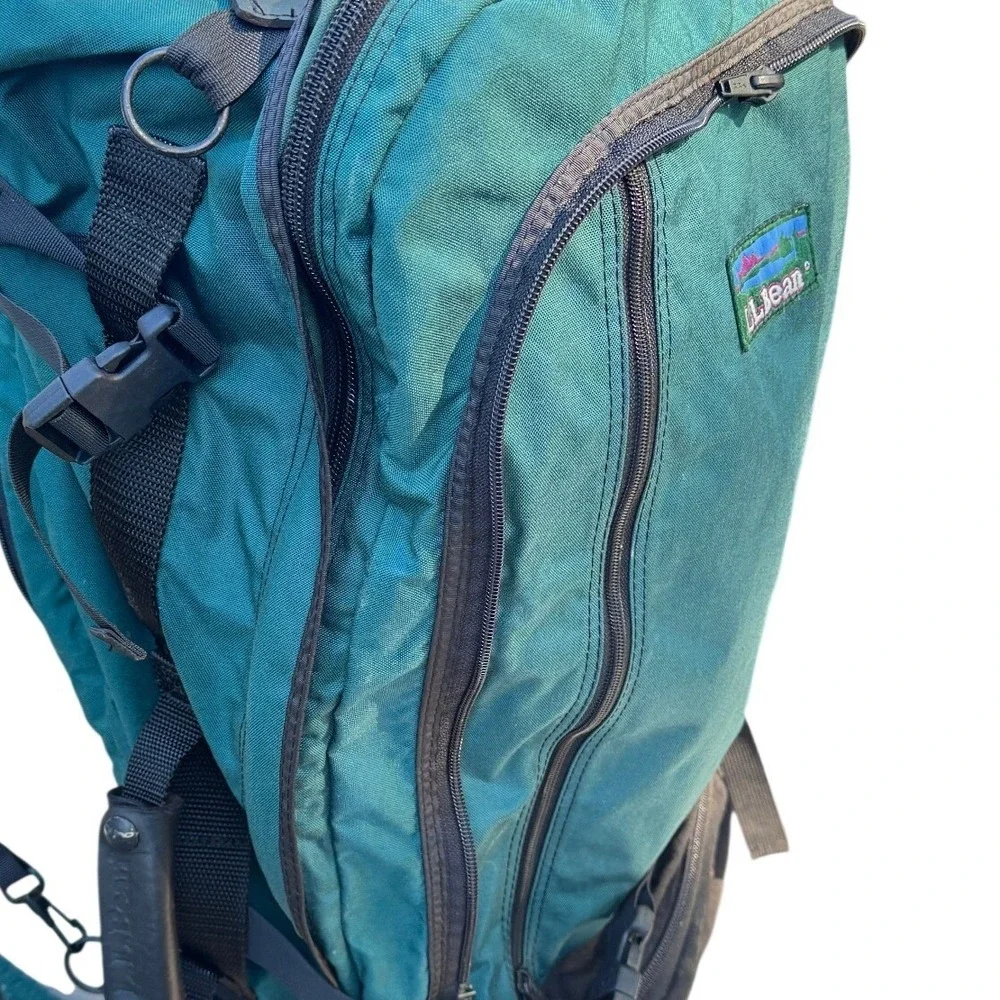 Vintage LL Bean Backpack‎ Teal Green Hiking Outdoor Bag Eagle Creek Rucksack